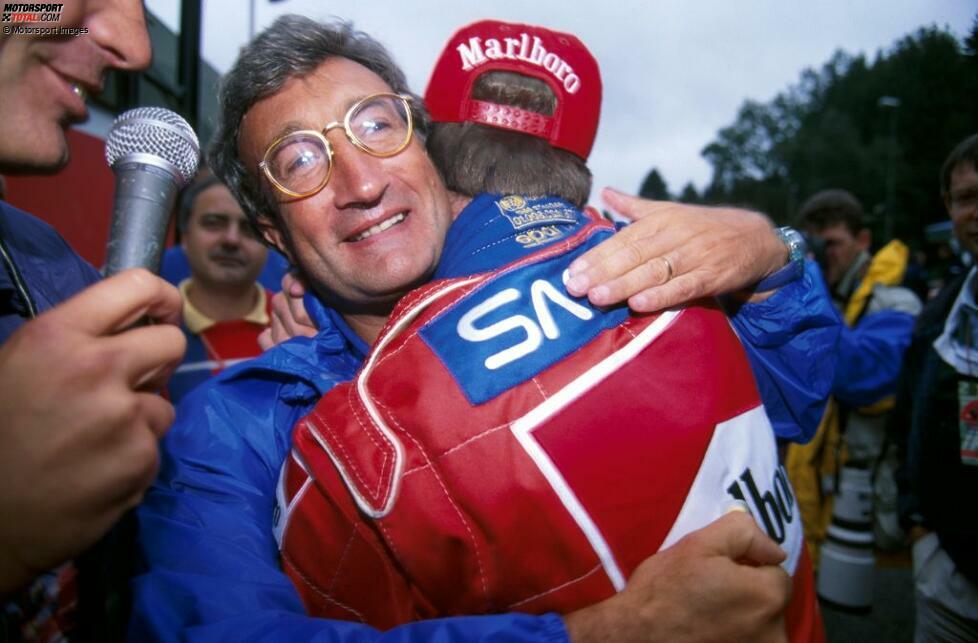 Dafür feiert Michael Schumacher mit Benetton in Ungarn die Pole und den Sieg, bevor in Spa etwas überraschend Rubens Barrichello die erste Pole für Jordan holt. Das Team riskiert Slicks auf feuchter Strecke und wird belohnt: Weil es am zweiten Quali-Tag regnet, gibt es keine besseren Zeiten.