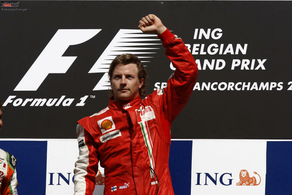 #9 - Kimi Räikkönen (Finnland): Der Ferrari-Fahrer steht 2009 in Belgien zum vorerst letzten Mal als Sieger auf dem Formel-1-Treppchen, denn danach verabschiedet sich Räikkönen in die Rallye-Weltmeisterschaft. Zur Saison ...