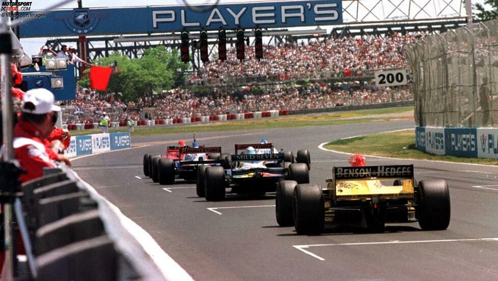 In Kanada 1997 ist es hingegen wieder ein schwerer Unfall, der zum Abbruch führt. Ligiers Oliver Panis verunglückt nach 51 von 69 geplanten Runden in Kurve 5 von Montreal und bricht sich beide Beine. Weil der Franzose geborgen werden muss, endet das Rennen vorzeitig mit einem Sieg von Michael Schumacher.
