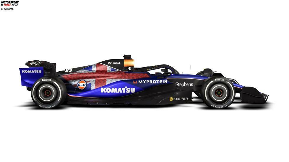 ... offenbart: Die Fahne setzt sich aus einzelnen Namen zusammen. Williams platziert so alle über 1.000 Mitarbeiter auf seinem Formel-1-Auto!