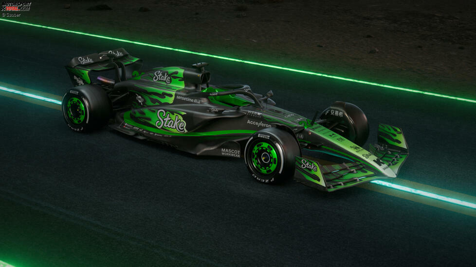 Las Vegas: Sauber setzt beim Rennen auf dem amerikanischen Stadtkurs auf ein Flammen-Design. Den Grundfarben der Saison 2024 bleiben die Schweizer allerdings treu und ...