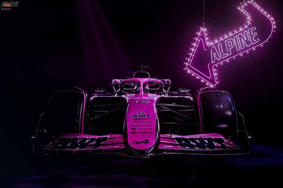 Las Vegas: Alpine geht einen ähnlichen Weg wie in den vergangenen Jahren und färbt sein Auto aufgrund von Hauptsponsor BWT in deren Rosa ein. Das hatte man auch in den Vorjahren gemacht, allerdings ...