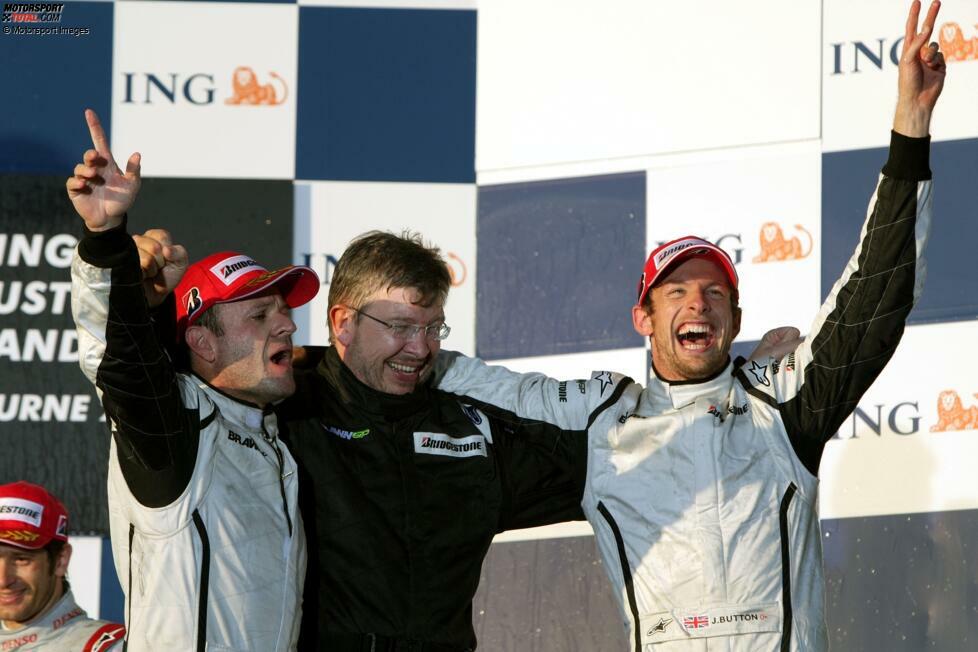Unter Teamchef und Teambesitzer Ross Brawn erzielten Jenson Button und Rubens Barrichello gleich im ersten Grand Prix einen Doppelsieg. Das 