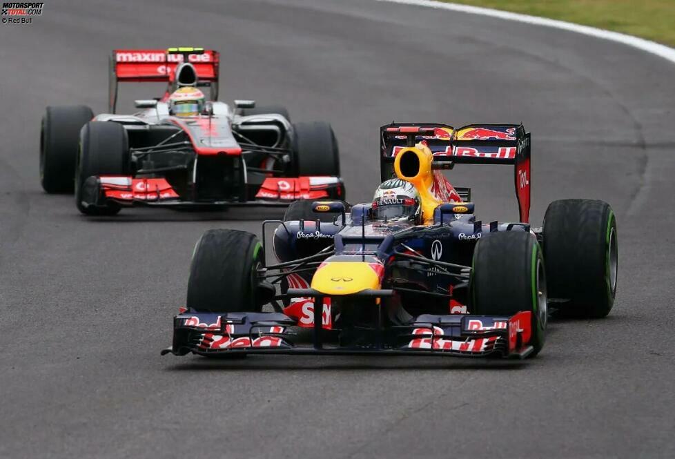 Unterm Strich kommt Red Bull besser weg als McLaren: Das Team von Weltmeister Vettel holt sich erneut beide WM-Titel. McLaren wird Dritter in der Konstrukteurswertung 2012.