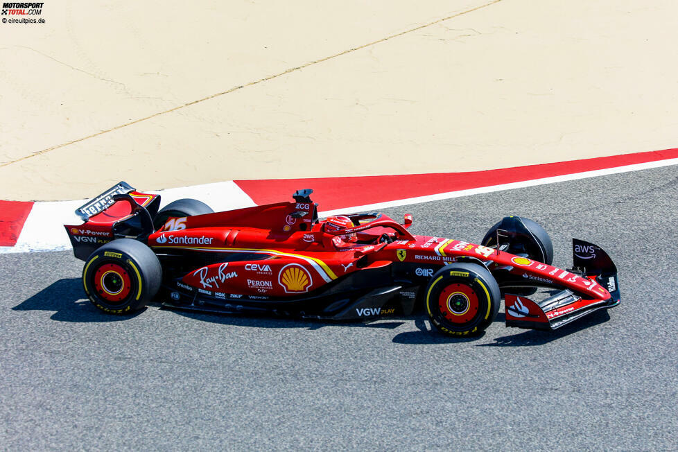 Ferrari-Fahrer Charles Leclerc stellt mit dem SF-24 in 1:30.322 Minuten auf weichen Reifen die Tagesbestzeit zum Abschluss der Formel-1-Wintertests 2024 auf. Das bedeutet einen ...