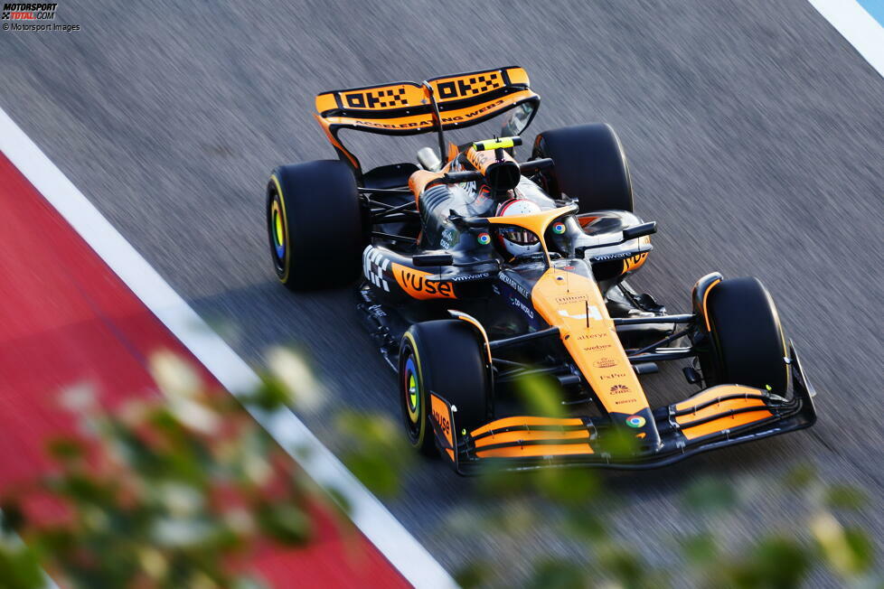 ... etabliert sich Lando Norris im McLaren MCL38 als zweite Kraft hinter Verstappen und Red Bull, aber nur ein Zehntel vor ...