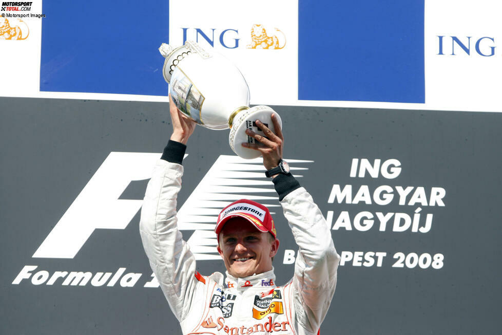 ... es bleibt Kovalainens einziger Grand-Prix-Erfolg: er fährt zwar noch fünf Jahre länger in der Formel 1, erzielt nach Ungarn aber nur noch einen weiteren Podestplatz.