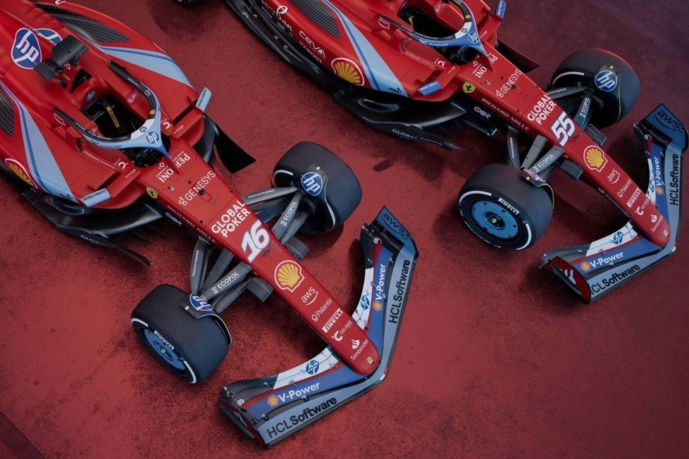 In Miami tritt Ferrari in diesem Jahr mit einem besonderen Look an: Das ikonische Rot wird durch zwei spezielle Blautöne ergänzt, die an die Vergangenheit erinnern. In unserer Fotostrecke gibt's den Look aus allen Winkeln.