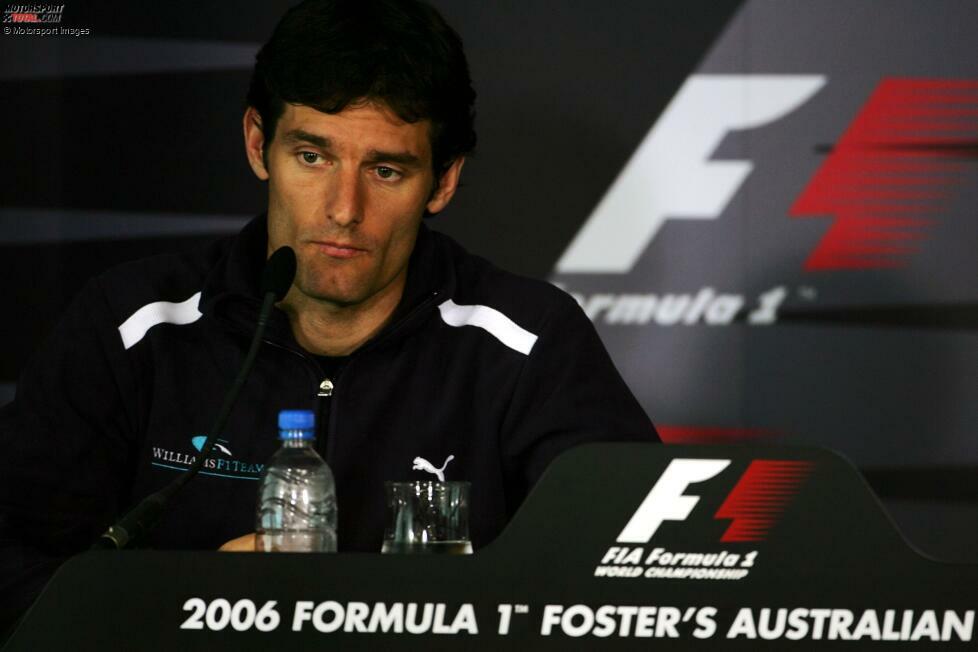 ... entwickelt ein Problem mit der Kraftübertragung und Webber fällt aus. Seinen Heim-Grand-Prix in Australien gewinnt er nie.