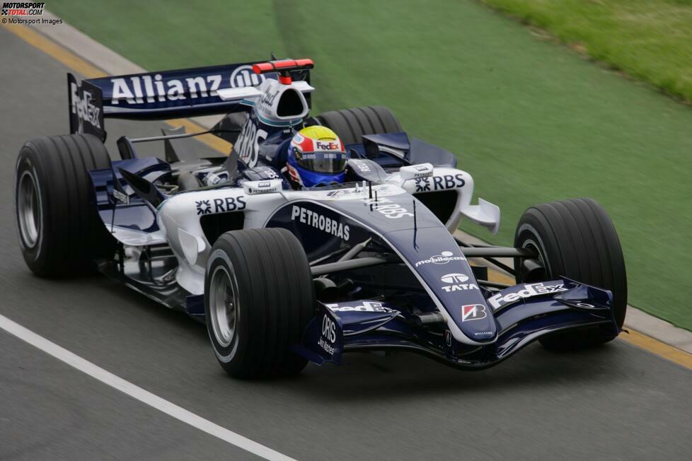 Melbourne 2006: Mark Webber profitiert von den Boxenstopps der Konkurrenz und geht in Runde 21 in Führung. Der Traum vom Heimsieg aber zerplatzt schon eine Runde später: Webbers Williams ...