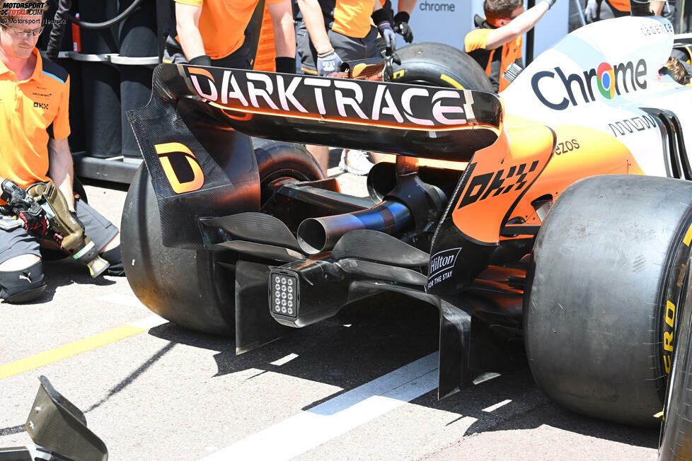 McLarens Kombination aus Heck- und Beam-Flügel mit hohem Abtrieb für den Großen Preis von Monaco.