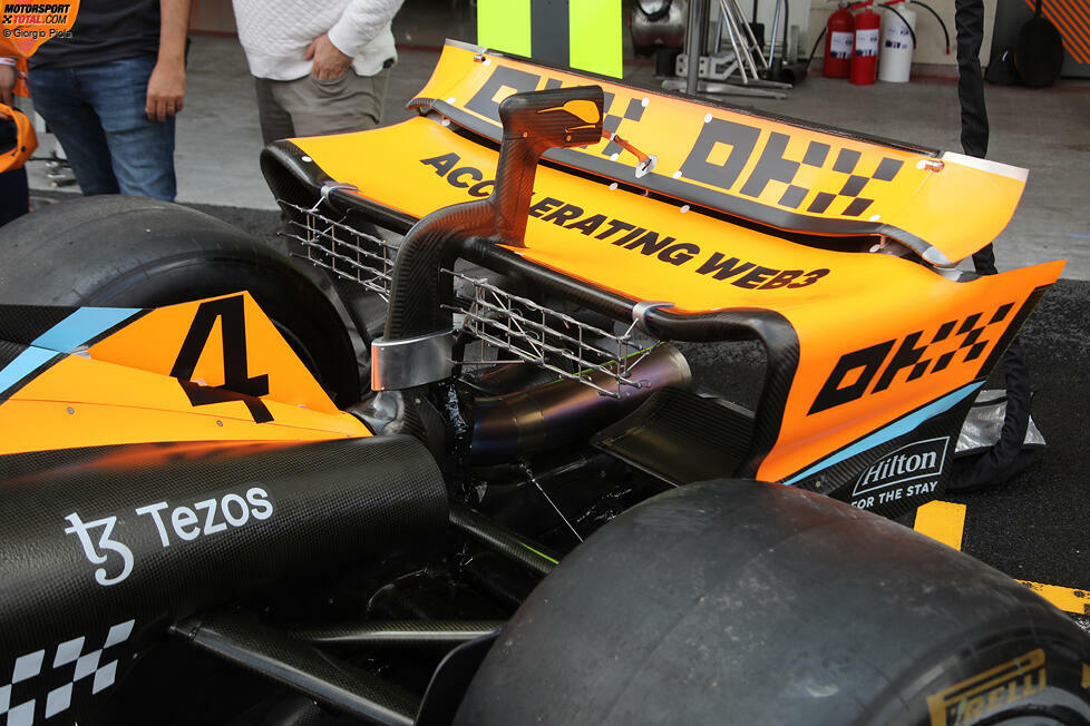 McLaren setzte in Mexiko ein Messgitter unterhalb des Heckflügels ein, um Daten über die Performance des Flügels und der ihn umgebenden Komponenten zu erfassen.