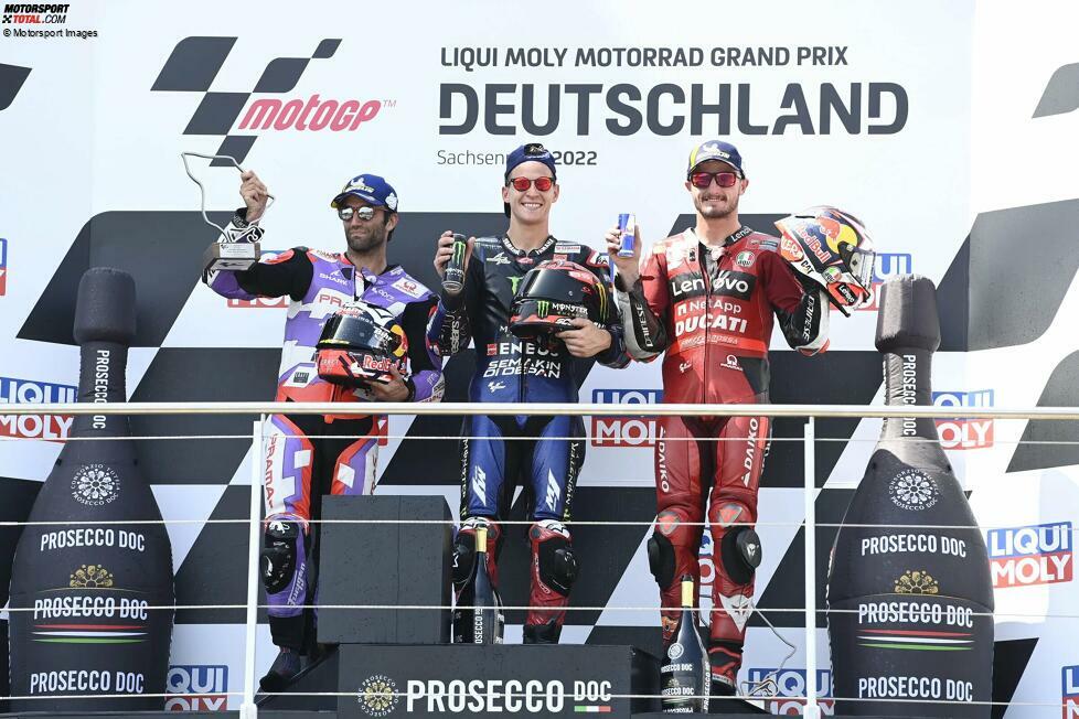 2022: 1. Fabio Quartararo (Yamaha), 2. Johann Zarco (Pramac-Ducati), 3. Jack Miller (Ducati)