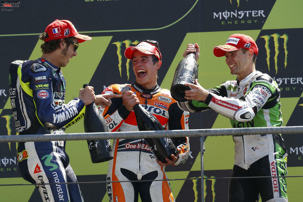 2014: 1. Marc Marquez (Honda), 2. Valentino Rossi (Yamaha), 3. Alvaro Bautista (Gresini-Honda)