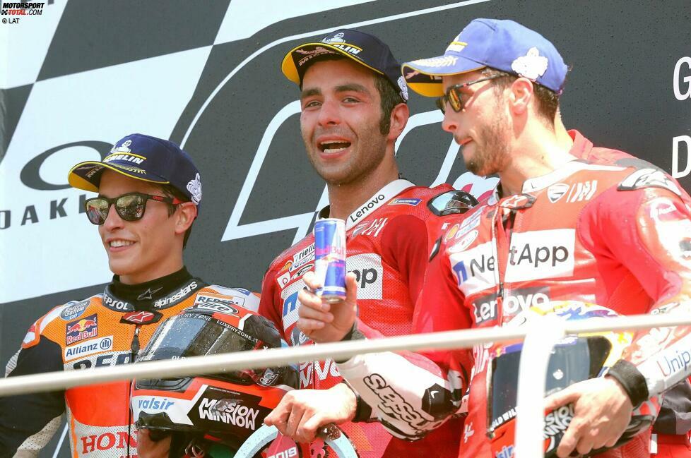 2019: 1. Danilo Petrucci (Ducati), 2. Marc Marquez (Honda), 3. Andrea Dovizioso (Ducati)
