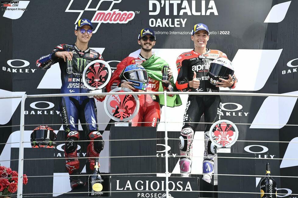 2022: 1. Francesco Bagnaia (Ducati), 2. Fabio Quartararo (Yamaha), 3. Aleix Espargaro (Aprilia)