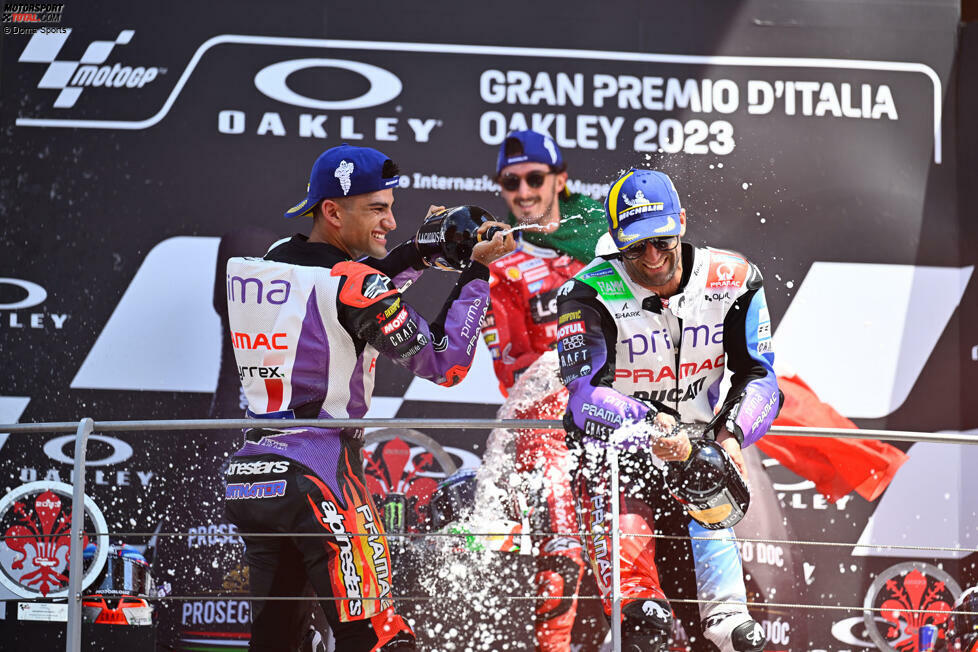 2023: 1. Francesco Bagnaia (Ducati), 2. Jorge Martin (Pramac-Ducati), 3. Johann Zarco (Pramac-Ducati)