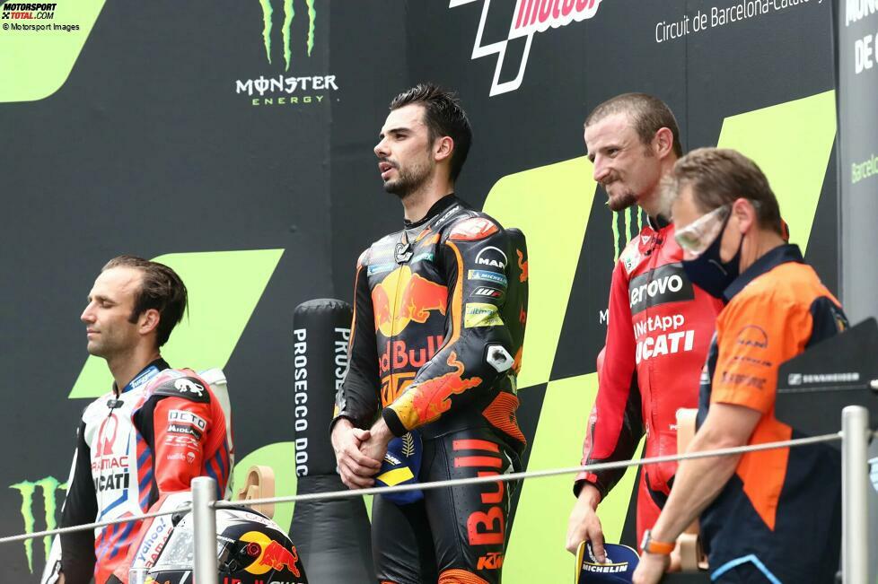 2021: 1. Miguel Oliveira (KTM), 2. Johann Zarco (Pramac-Ducati), 3. Jack Miller (Ducati)