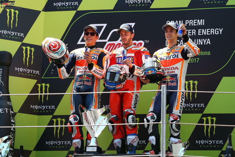 2017: 1. Andrea Dovizioso (Ducati), 2. Marc Marquez (Honda), 3. Dani Pedrosa (Honda)