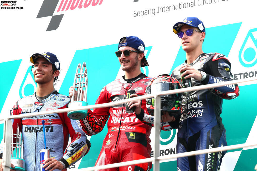 2022: 1. Francesco Bagnaia (Ducati), 2. Enea Bastianini (Gresini-Ducati), 3. Fabio Quartararo (Yamaha)