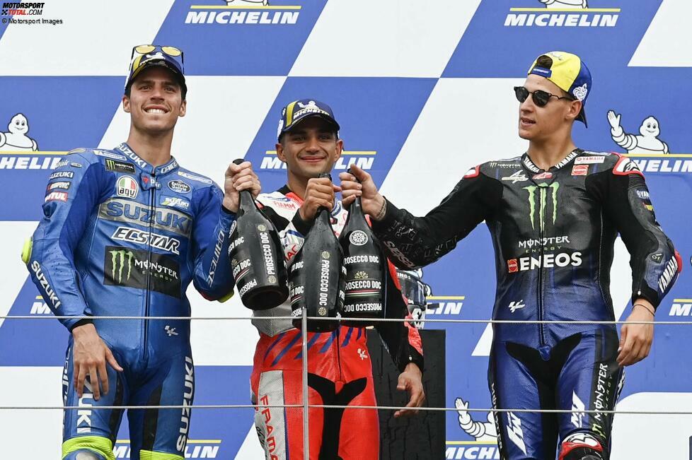 2021 (Spielberg 1): 1. Jorge Martin (Pramac-Ducati), 2. Joan Mir (Suzuki), 3. Fabio Quartararo (Yamaha)