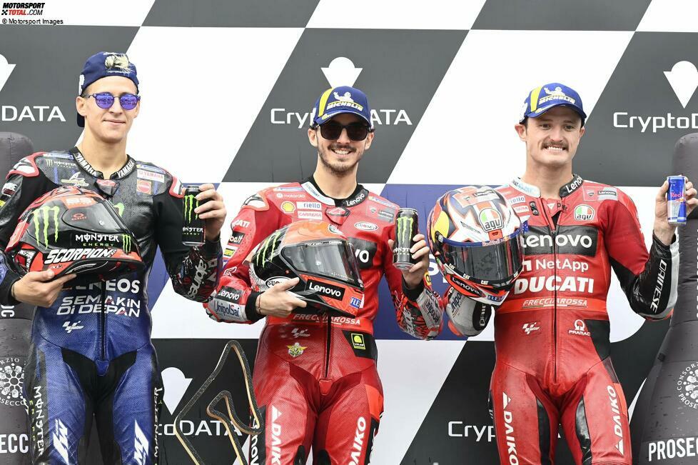 2022: 1. Francesco Bagnaia (Ducati), 2. Fabio Quartararo (Yamaha), 3. Jack Miller (Ducati)