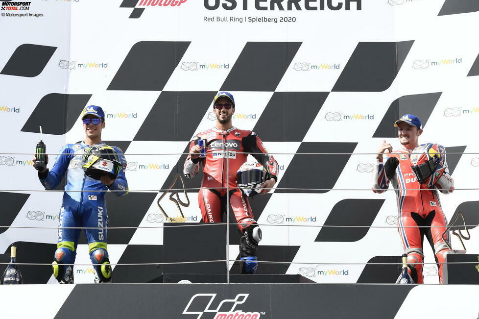 2020 (Spielberg 1): 1. Andrea Dovizioso (Ducati), 2. Joan Mir (Suzuki), 3. Jack Miller (Pramac-Ducati)