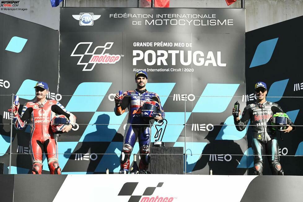 2020: 1. Miguel Oliveira (Tech3-KTM), 2. Jack Miller (Pramac-Ducati), 3. Franco Morbidelli (Petronas-Yamaha)