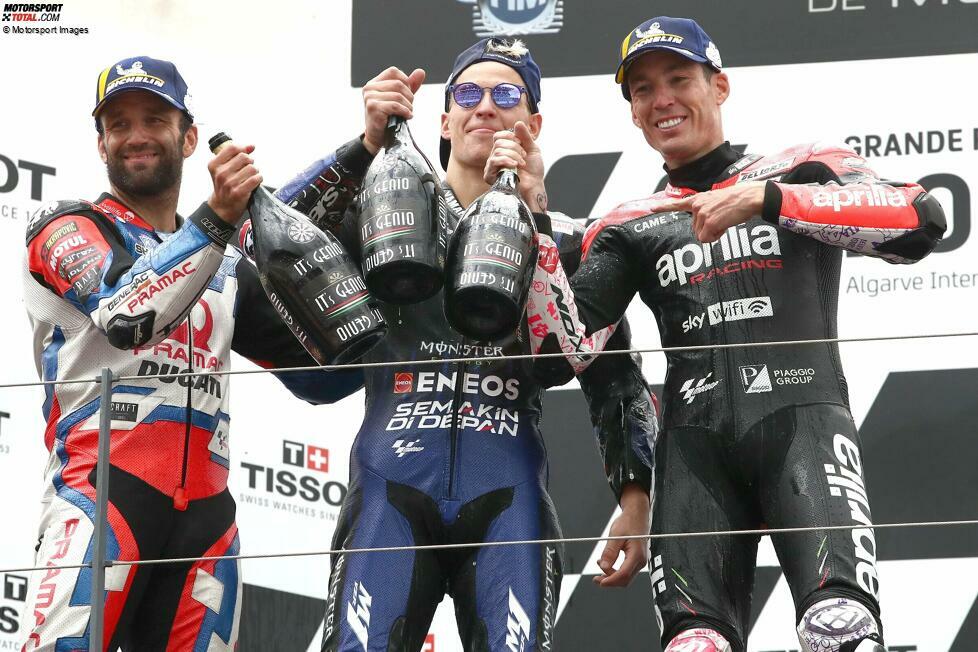 2022: 1. Fabio Quartararo (Yamaha), 2. Johann Zarco (Pramac-Ducati), 3. Aleix Espargaro (Aprilia)
