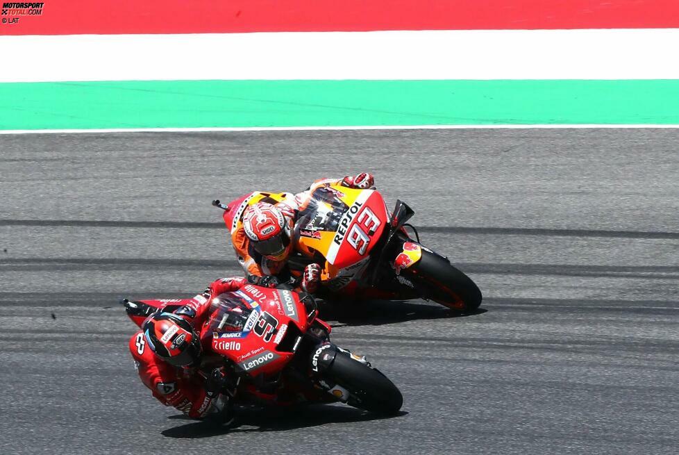 2: Danilo Petrucci musste lange auf seinen ersten MotoGP-Sieg warten. Umso größer war die Freude, als er 2019 sein Heimrennen in Mugello mit Ducati gewann und dabei Marc Marquez hauchdünn hinter sich ließ. Im Jahr darauf gewann Petrucci in Frankreich ein zweites Mal.
