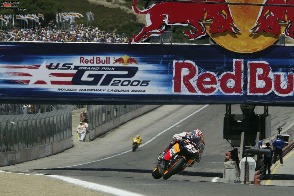 3: Nicky Hayden, Weltmeister von 2006, war ein Spezialist auf der Rennstrecke von Laguna Seca und gewann die ersten beiden MotoGP-Aufenthalte auf der kalifornischen Strecke. Einen weiteren Sieg errang er in Assen, in der Saison, in der er den Titel gewann, nach einem Duell bis zur letzten Runde mit Colin Edwards.