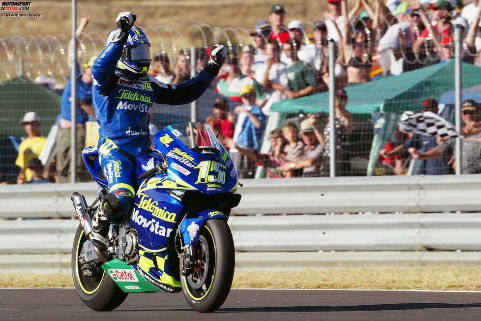 8: Nach einer ersten Saison bei Suzuki wechselte Sete Gibernau 2003 zu Gresini-Honda. Im ersten Rennen in Suzuka kam sein Teamkollege Daijiro Kato ums Leben. Drei Wochen später würdigte Gibernau ihn mit seinem ersten MotoGP-Sieg in Welkom. Dabei blieb es nicht: Weitere acht Siege gelangen Gibernau, er wurde zweimal Vizeweltmeister.