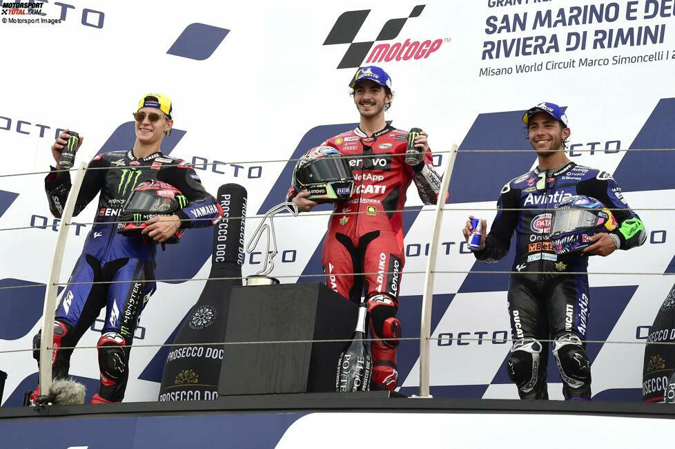 2021 (Misano 1): 1. Francesco Bagnaia (Ducati), 2. Fabio Quartararo (Yamaha), 3. Enea Bastianini (Esponsorama-Ducati)