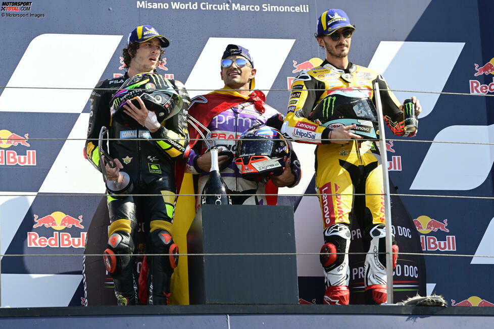 2023: 1. Jorge Martin (Pramac-Ducati), 2. Marco Bezzecchi (VR46-Ducati), 3. Francesco Bagnaia (Ducati)