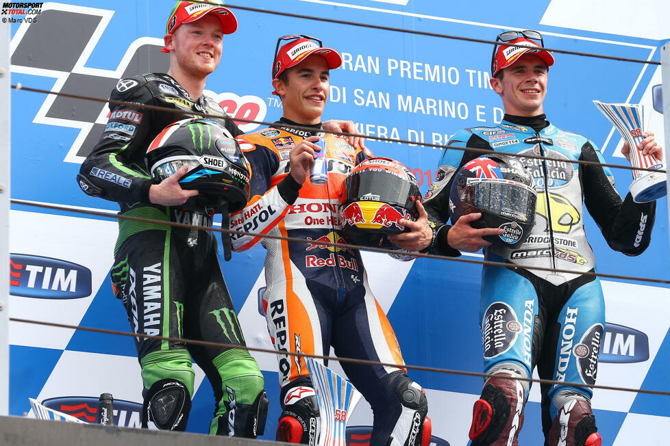2015: 1. Marc Marquez (Honda), 2. Bradley Smith (Tech3-Yamaha), 3. Scott Redding (Marc-VDS-Honda)