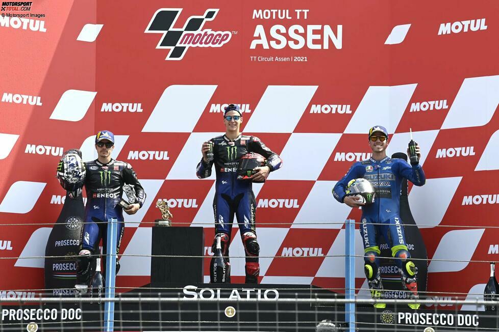 2021: 1. Fabio Quartararo (Yamaha), 2. Maverick Vinales (Yamaha), 3. Joan Mir (Suzuki)