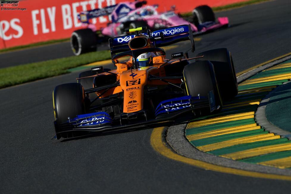 Bei seinem Debüt in Melbourne ist Norris mit gerade einmal 19 Jahren, 4 Monaten und 4 Tagen der viertjüngste Fahrer, der je an einem Formel-1-Rennen teilgenommen hat. Im Qualifying schafft er es auf Anhieb in Q3, während Teamkollege Carlos Sainz in Q1 ausscheidet. Im Rennen bleibt er als Zwölfter war ohne Punkte, ...