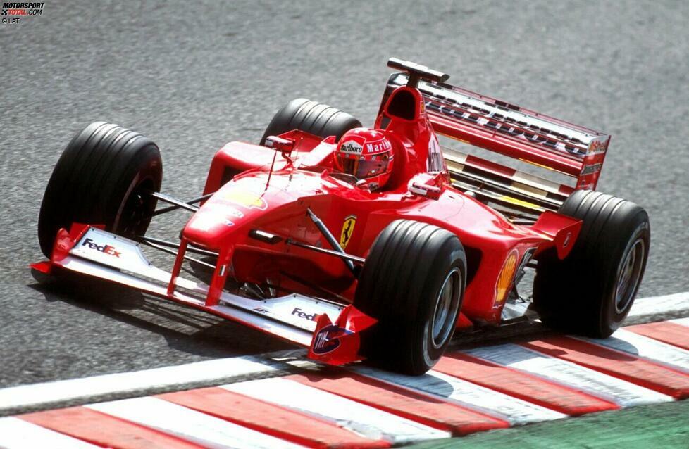 Michael Schumacher (7): Der spätere Rekordweltmeister schafft es zwischen Monza 2000 und Sao Paulo 2001 saisonübergreifend ebenfalls siebenmal in Folge auf die Pole. Von diesen sieben Rennen kann 