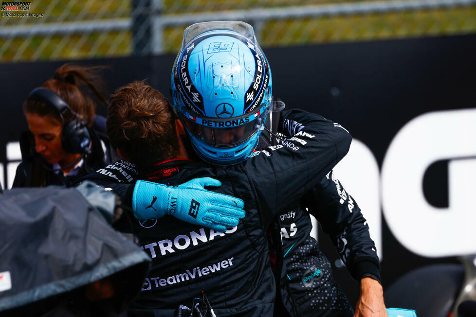 George Russell (Redaktion: 2) - Das sehen wir auch so. Im Rennen drehte sich das Verhältnis zwischen den beiden Mercedes-Piloten etwas, wobei Russell beim ersten Stopp noch direkt hinter Hamilton war. Danach war sein Rennen dann gelaufen, weil es ein Problem am Auto gab und er letztendlich aufgeben musste.