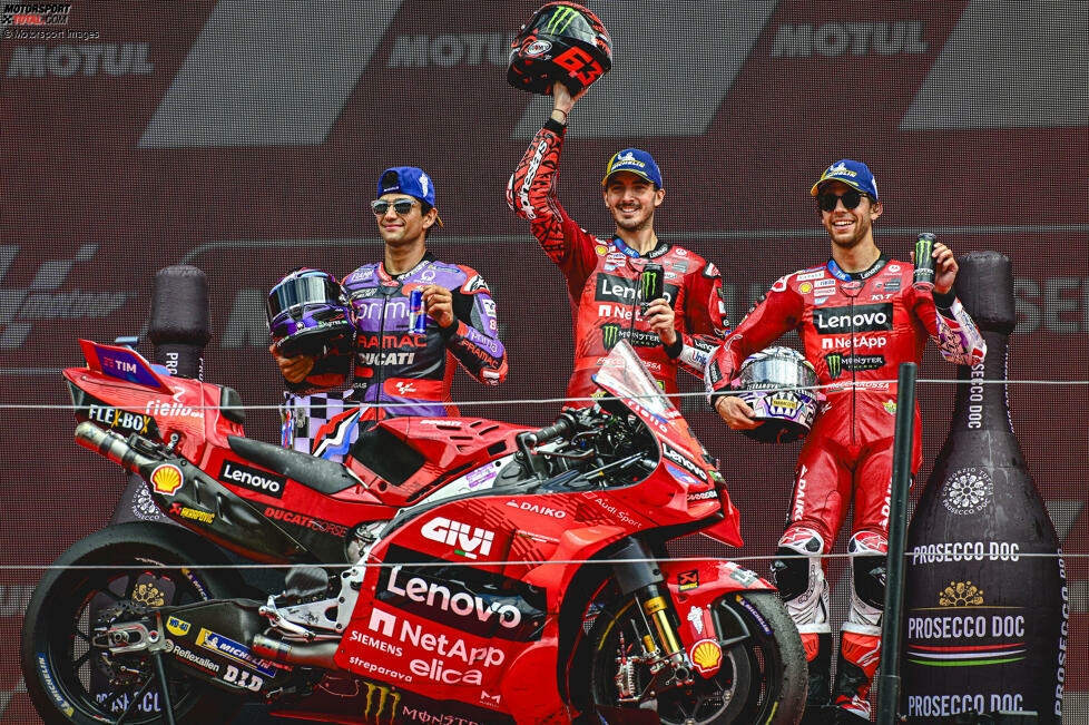 Niederlande: 1. Jorge Martin (200), 2. Francesco Bagnaia (190), 3. Marc Marquez (142), 4. Enea Bastianini (136), 5. Maverick Vinales (118)