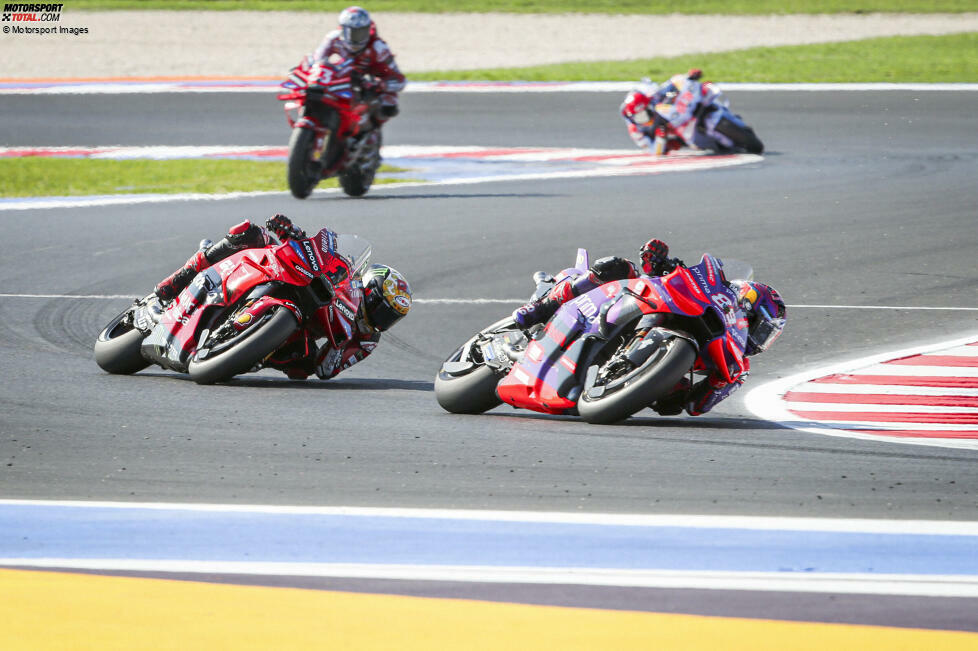 Emilia-Romagna: 1. Jorge Martin (341), 2. Francesco Bagnaia (317), 3. Enea Bastianini (282), 4. Marc Marquez (281), 5. Brad Binder (165)