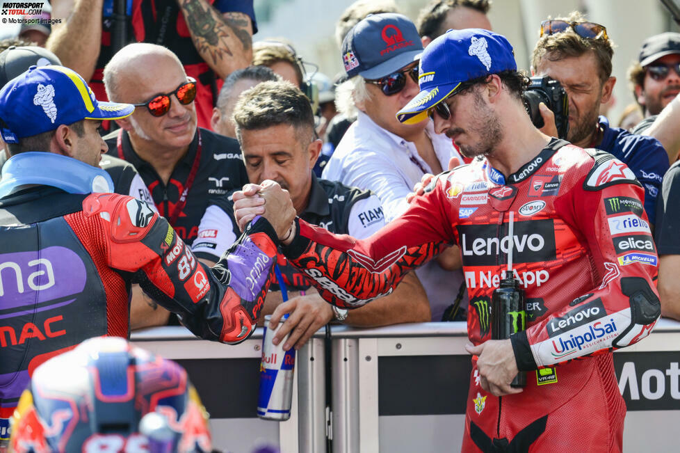 Malaysia: 1. Jorge Martin (485), 2. Francesco Bagnaia (461), 3. Marc Marquez (369), 4. Enea Bastianini (368), 5. Pedro Acosta (209)