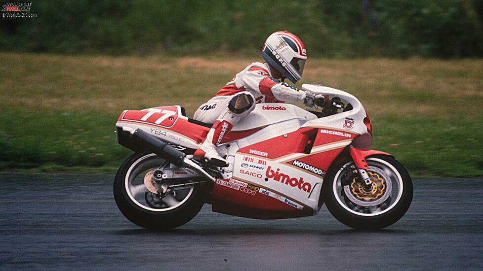 Platz 8: Bimota - Bimota gewinnt dank Davide Tardozzi das allererste Rennen der Superbike-WM-Geschichte in Donington 1988. Tardozzi wird WM-Dritter. Bei den Herstellern unterliegt man nur knapp Honda.
