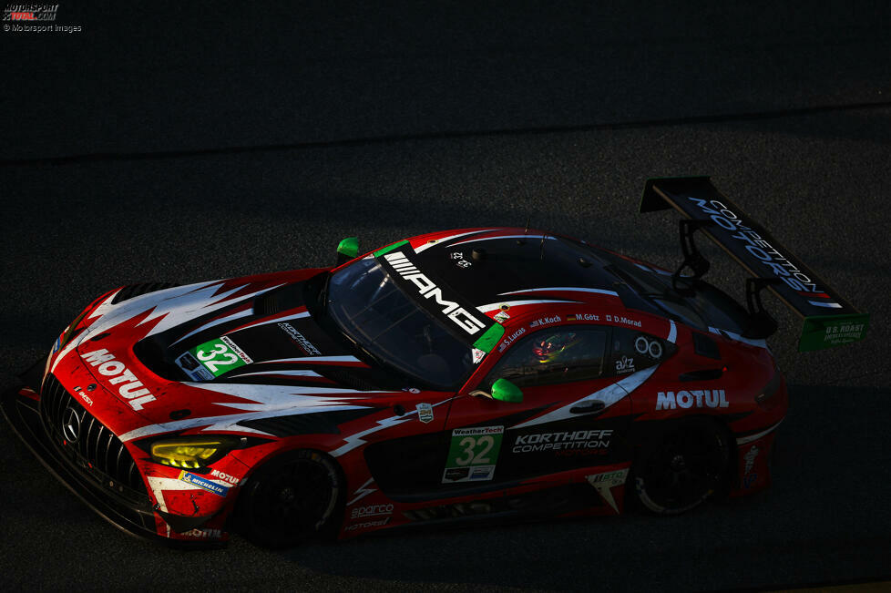 Auch Maximilian Götz bestreitet damit ein Doppelprogramm, denn in Daytona war der DTM-Champion von 2021 gemeinsam mit Seth Lucas, Daniel Morad und Kenton Koch im Korthoff-Mercedes #32 dabei.