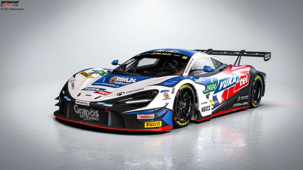 Alles neu bei Dörr Motorsport: Nachdem im Vorjahr noch beide McLaren 720S GT3 Evo in Papaya-Orange beklebt waren, tritt man diese Saison in unterschiedlichen Farben an. Timo Glocks Auto ...