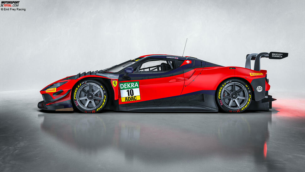 Auf den ersten Bildern des roten Ferrari sind noch keine Sponsorenlogos zu finden - das dürfte sich bis zum DTM-Saisonstart in Oschersleben (26./27. April) noch ändern.