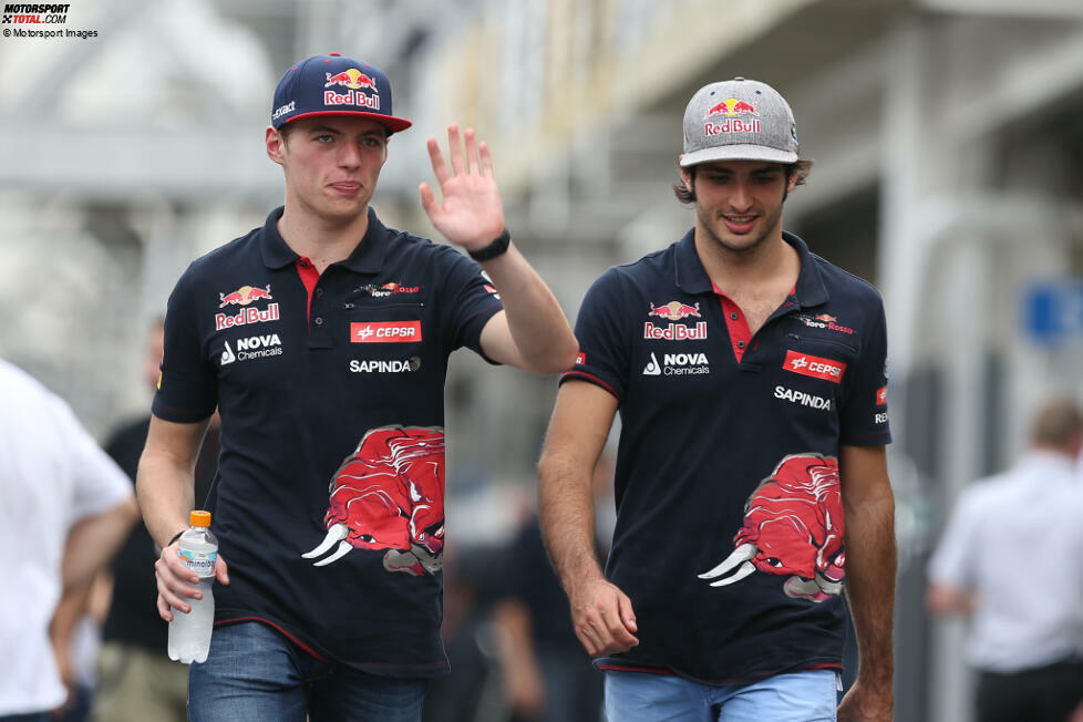 Max Verstappen und Carlos Sainz waren gegenseitig die ersten Teamkollegen. 2015 gaben beide zusammen ihr Debüt bei Toro Rosso. Der Gewinner war dabei ganz klar der Niederländer, der 49 Punkte holte, während Sainz nur auf 18 Zähler kam. Ein weiterer Fahrer debütierte neben Verstappen nicht, dafür aber neben Sainz.