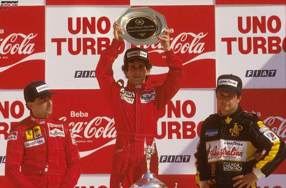 ... startet anschließend bei McLaren richtig durch: 1985 gewinnt Prost erstmals den WM-Titel und ...