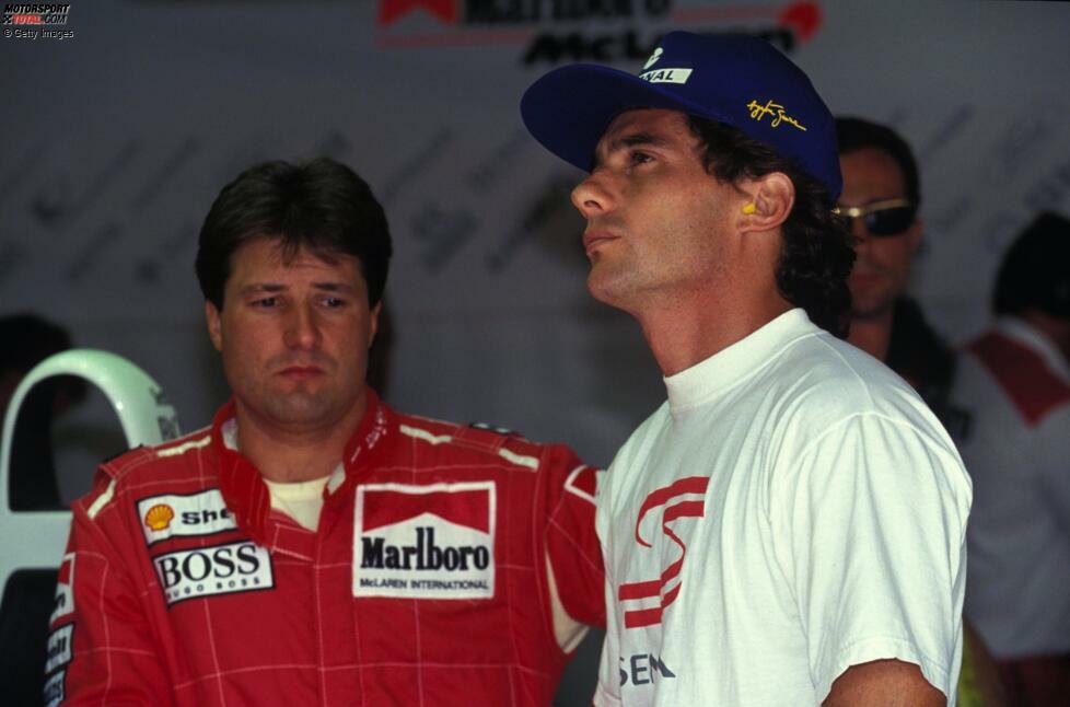 1993: Michael Andretti kommt ein Jahr nach seinem IndyCar-Titel zu McLaren in die Formel 1. Dort trifft er auf den dreimaligen Weltmeister Ayrton Senna, der mit fünf Siegen WM-Zweiter wird. Andretti schafft es nur einmal aufs Podium - und beendet seine einzige Formel-1-Saison nicht.