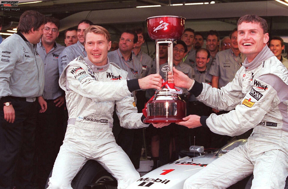 1998: David Coulthard erzielt 1997 in Australien den ersten Sieg der modernen Silberpfeile. Dann aber dreht sein McLaren-Teamkollege Mika Häkkinen auf und wird zweimal Weltmeister. Coulthard dagegen bleibt in seiner Formel-1-Zeit ohne Titel.
